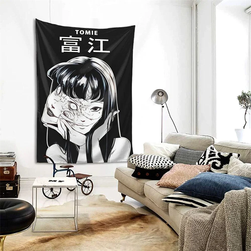 Junji Ito Uzumaki Tapestry Boutique Wall Tapestry Aesthetic Home Decoration Large Tapestry 80x60inch