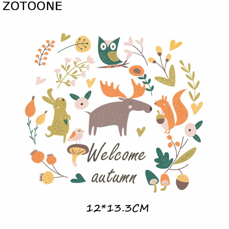 ZT0594 ZOTOONE Цветочные нашивки в форме животных для одежды Сделай Сам Тепловая передача термопечати для футболок Наклейки Аппликации железные наклейки подарки - Цвет: ZT0594