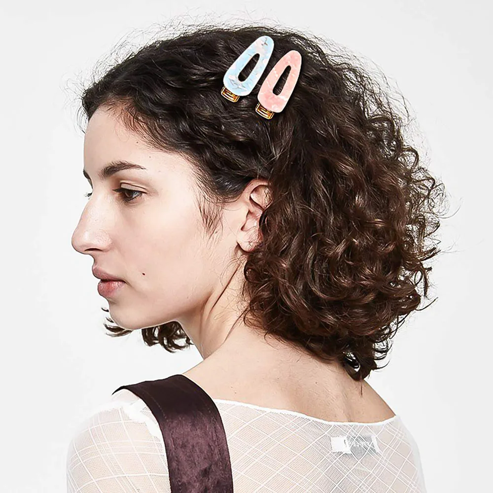 20Pcs Acrylic Resin Hair Clips Fashion Geometric Alligator Barrettes Leopard Pattern Vintage Hair Accessories Hairpins for Women