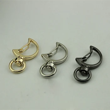 

20 pcs/lot High Quality Swivel Dog Buckle Handbag hardware Metal New bag pendant moon hook buckle Luggage DIY Accessories