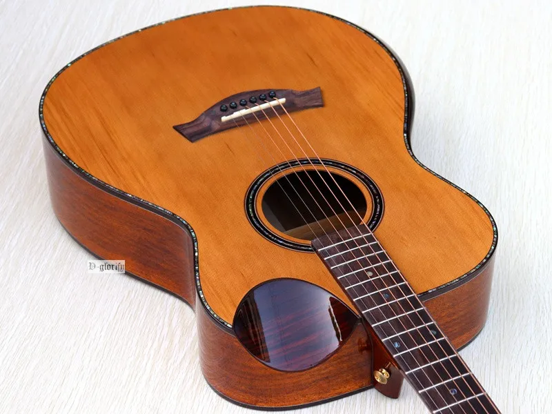 40 дюймов Профессиональный Красный Кедр из массива дерева Топ акустическая-электрическая гитара с радианским углом 6 струн народная гитара высокого класса