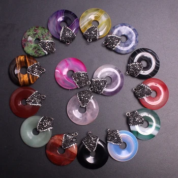 

12PCS Big Size 30*30mm natural stones Necklaces Pendant Reiki Druzy Healing Power charms Beads Earring Necklace Jewelry pendants