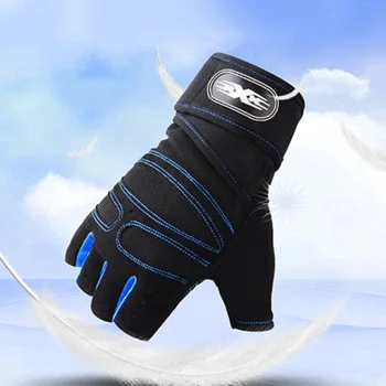 Half Finger Gloves Wristband Training Fitness Sports Outdoor Riding Non-Slip Shockproof Half-Finger Gloves 3