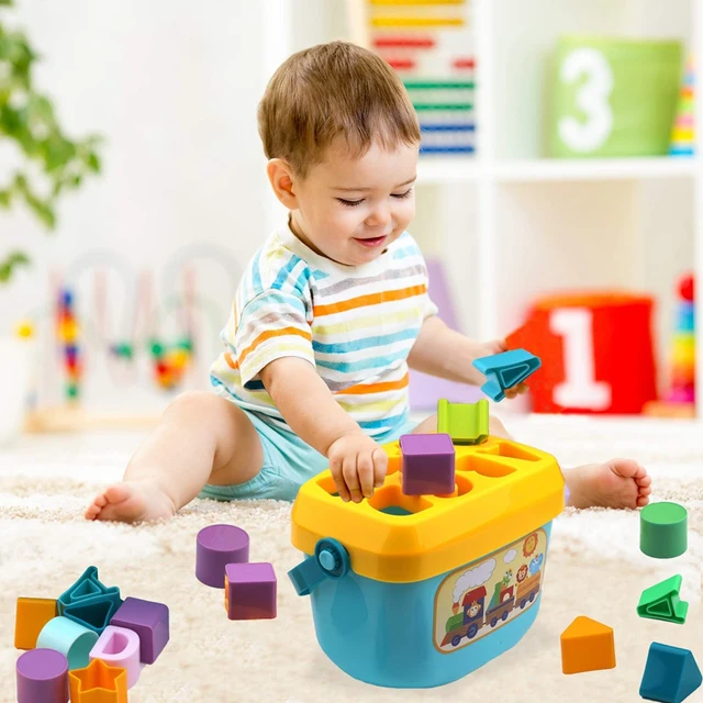 Shape Sorter Baby and Toddler Toy ABC and Shape Pieces Sorting Matching Game Developmental Toy for Children 18 Months+ 3