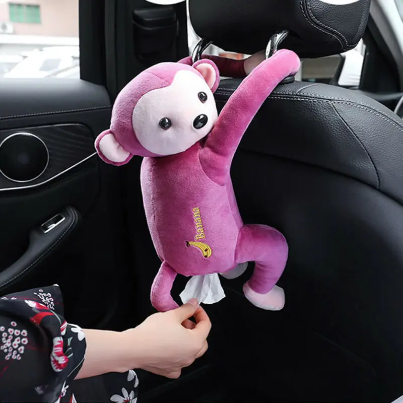 

Cute Funny Design Creative Animal Monkey Shape Cartoon Paper Napkin Tissue Box Car House Auto Universal Interior Bags