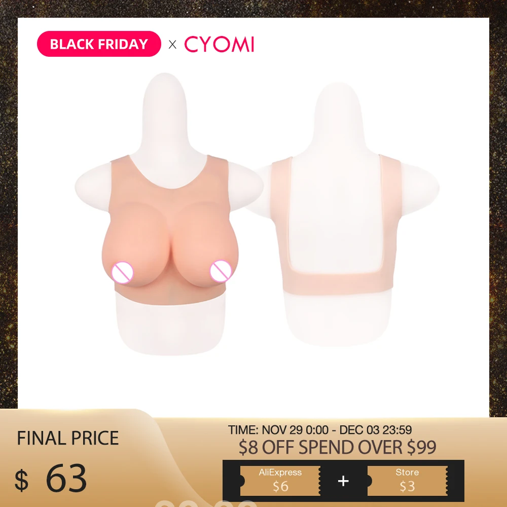 

CYOMI B/C/D CUP Crossdresser Silicone Breast Forms Back Hollow Summer Cool Style Fake Boobs for Crossdresser Drag Queen Shemale