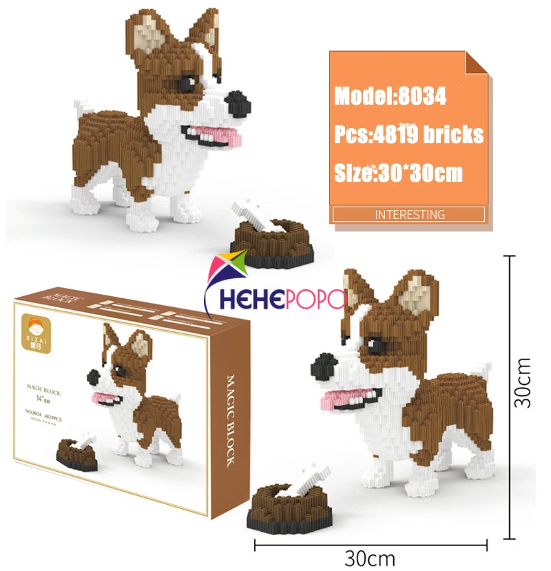 4819 шт. Детский конструктор Keji Dog 30 см|nano block|magic blocksblocks for kids |