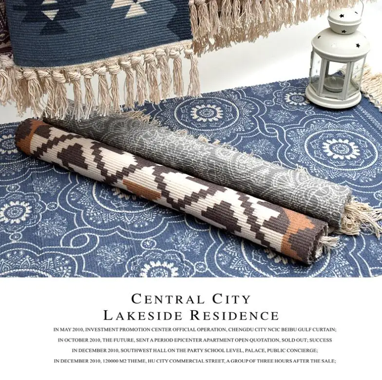 Persian Kilim Cotton Bedside Carpet Woven Mat Bathroom Living Room Carpets Geometric Hand Made Indian Rug Bohemian Printing Rug Persian Kilim Cotton Bedside Carpet Woven Mat Bathroom Living Room Carpets Geometric Hand Made Indian Rug Bohemian Printing Rug