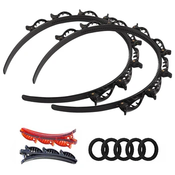 

Multi Layer Double Bangs Hairstyle Hairpin Head Buckle Hair Accessories Headband Woven ABS With Toothed Salon Party Home