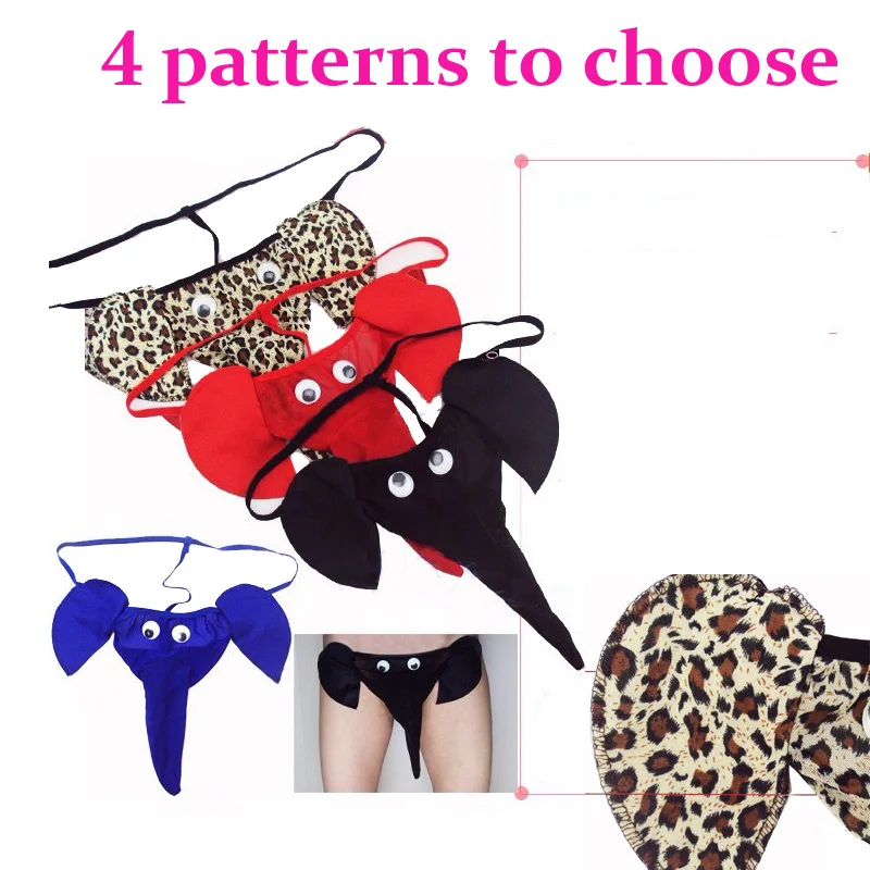 Мужское сексуальное нижнее белье леопардовые стринги в форме слона ...