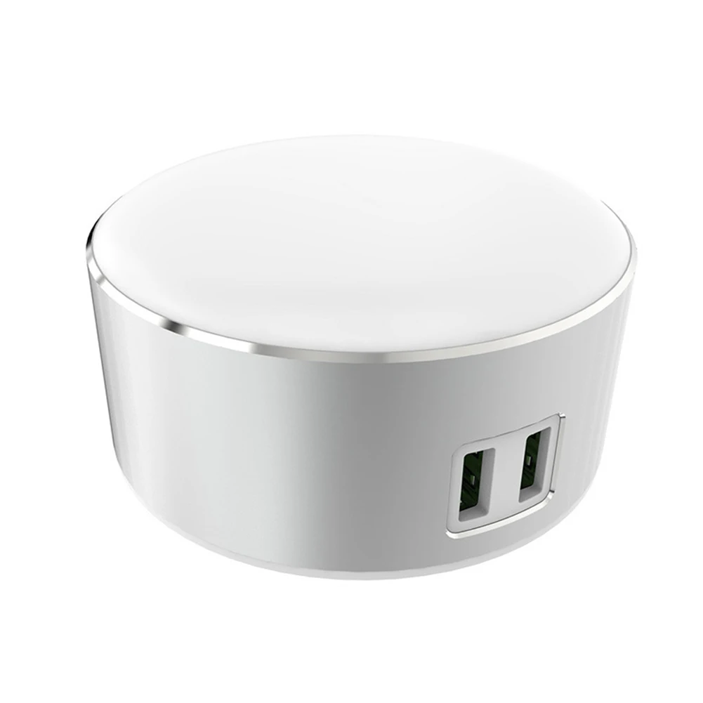 Зарядное устройство, противоскользящий Ночной светильник, двойной USB Led, умный, из алюминиевого сплава, с регулируемой яркостью, прикроватный, с сенсорным управлением