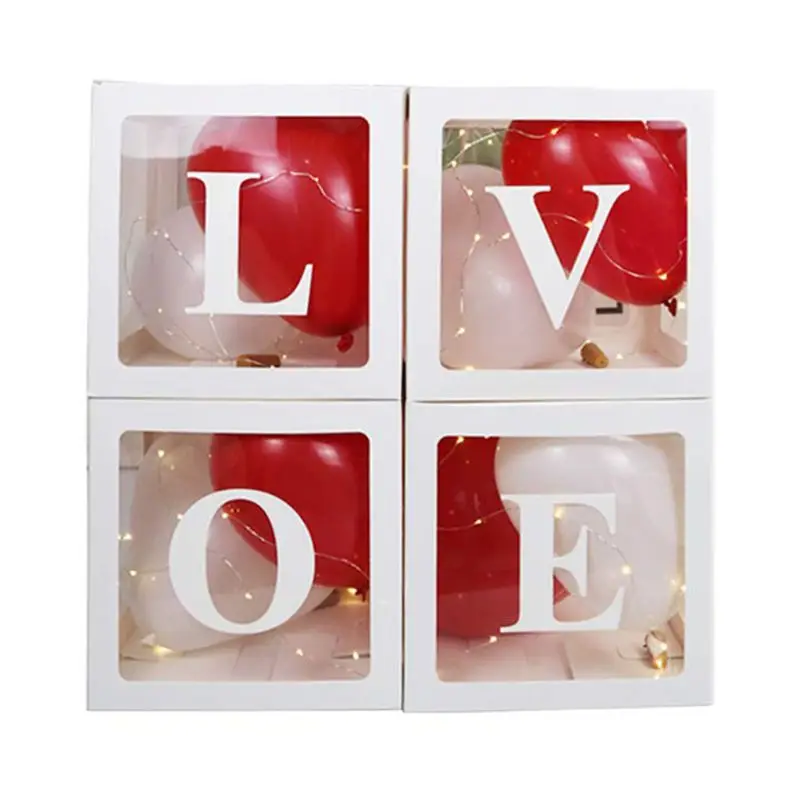DIY Transparent Box Latex Balloon BABY LOVE Block for Baby Shower Wedding Decor 634E