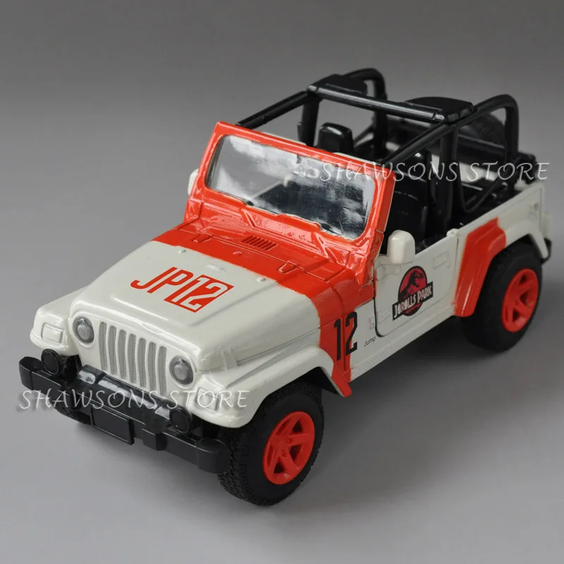 Литье под давлением Модель автомобиля игрушки 1:32 Jeep Wrangler оттяните назад звук и свет Юрского периода спасательный автомобиль