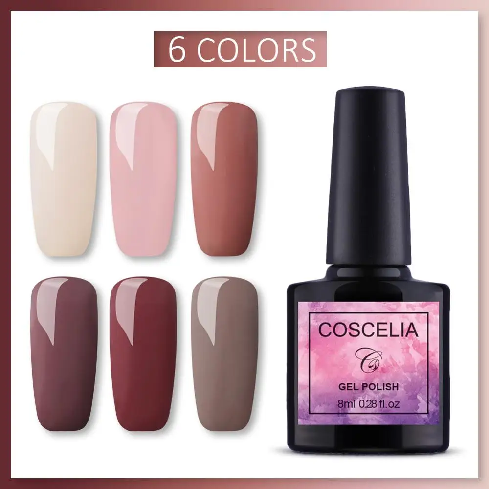  6pc/set 8ML  40 COLORS Gel Nail Polish Nail Art UV LED Gel For Nail Extension Design Gel Varnishes 