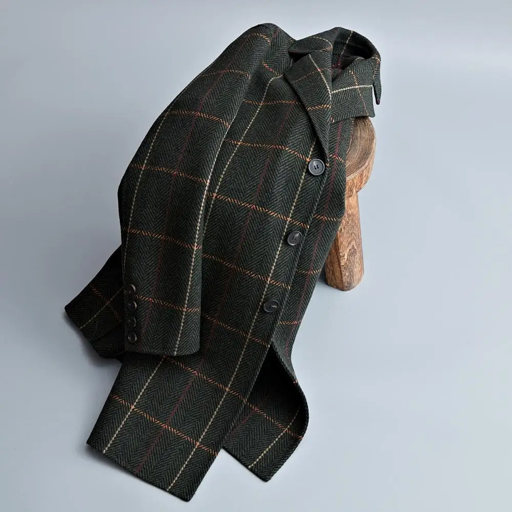 Top Quality Double-sided Wool Jackets Winter Men's Long Wool Coat Classic Plaid Design Windbreaker Male Christmas Gift#1821