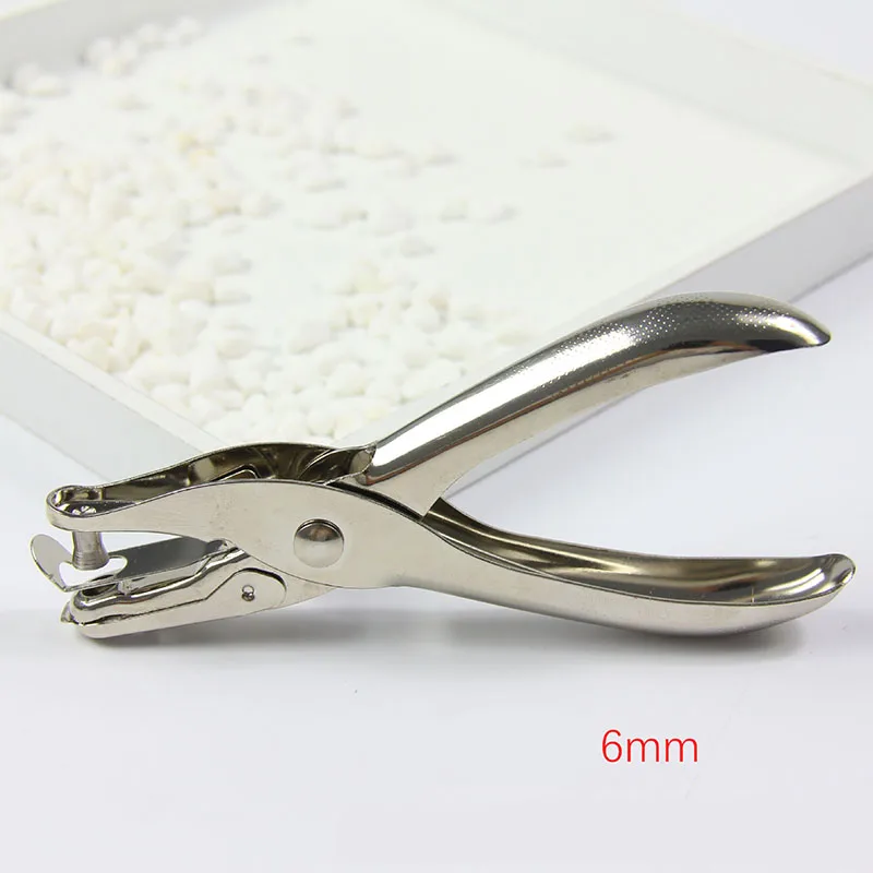 silver 6mm Ручной Дырокол с одним отверстием, металлический Дырокол, звезда, сердце, форма, лист, бумажный резак для скрапбукинга, альбом, кольцо, поставка - Цвет: silver 6mm