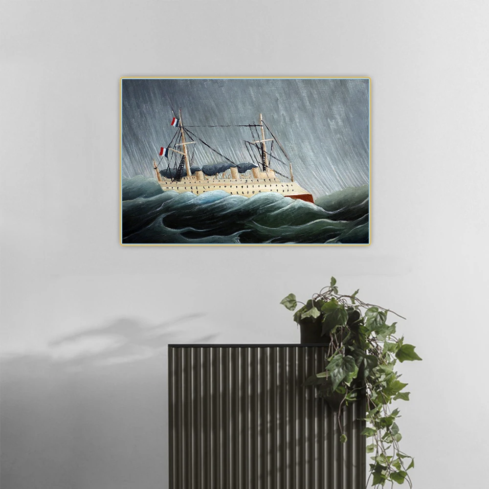 Цитон Анри Руссо 《 шторм брошенный сосуд Canvas Холст Картина маслом