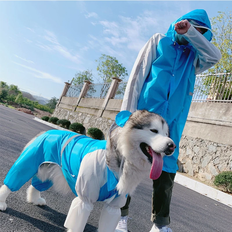 

Dog Owner Portable cuttable lightweight waterproof raincoat Jumpsuit Rain Coat for Teddy Bullfighting Golden Retriever Alaska