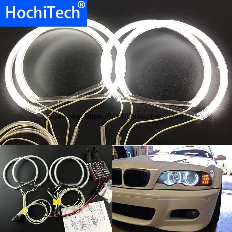 HochiTech CCFL ангельские глазки набор Теплый Белый Halo Кольцо 131 мм * 4 для BMW E36 E38 E39 E46 (с