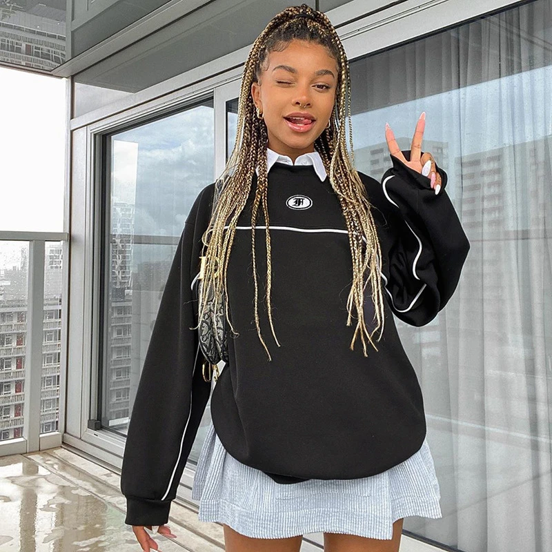 Preppy crew neck sweatshirts Clearance