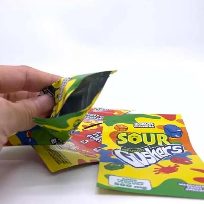 Green Worlds Dankest Gushers Medicated Fruit Snack 500mg Gusher Candy Bag Tropical Sour Tropical