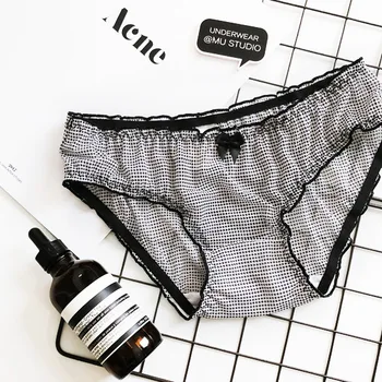 

Korean cute cartoon puppy lace edge sexy pure cotton fabric hip-wrapping sports waist ladies triangle underwear