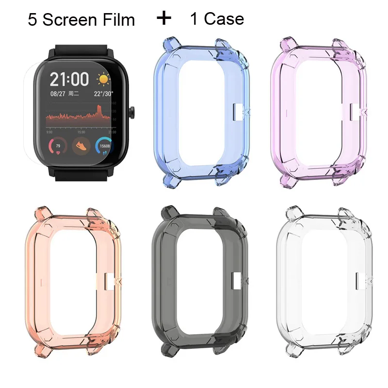 

Amazfit GTS Film Protector Case For Xiaomi Huami Amazfit GTS Screen Films Protective Case TPU Soft Silicone Transparent Cases