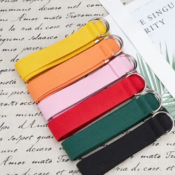 Ladies Color Tightening Belt Fashion Woven Models Canvas Belt Jeans Lazy Waist Belt Dress Fashion Decorative Belt Waist Belt