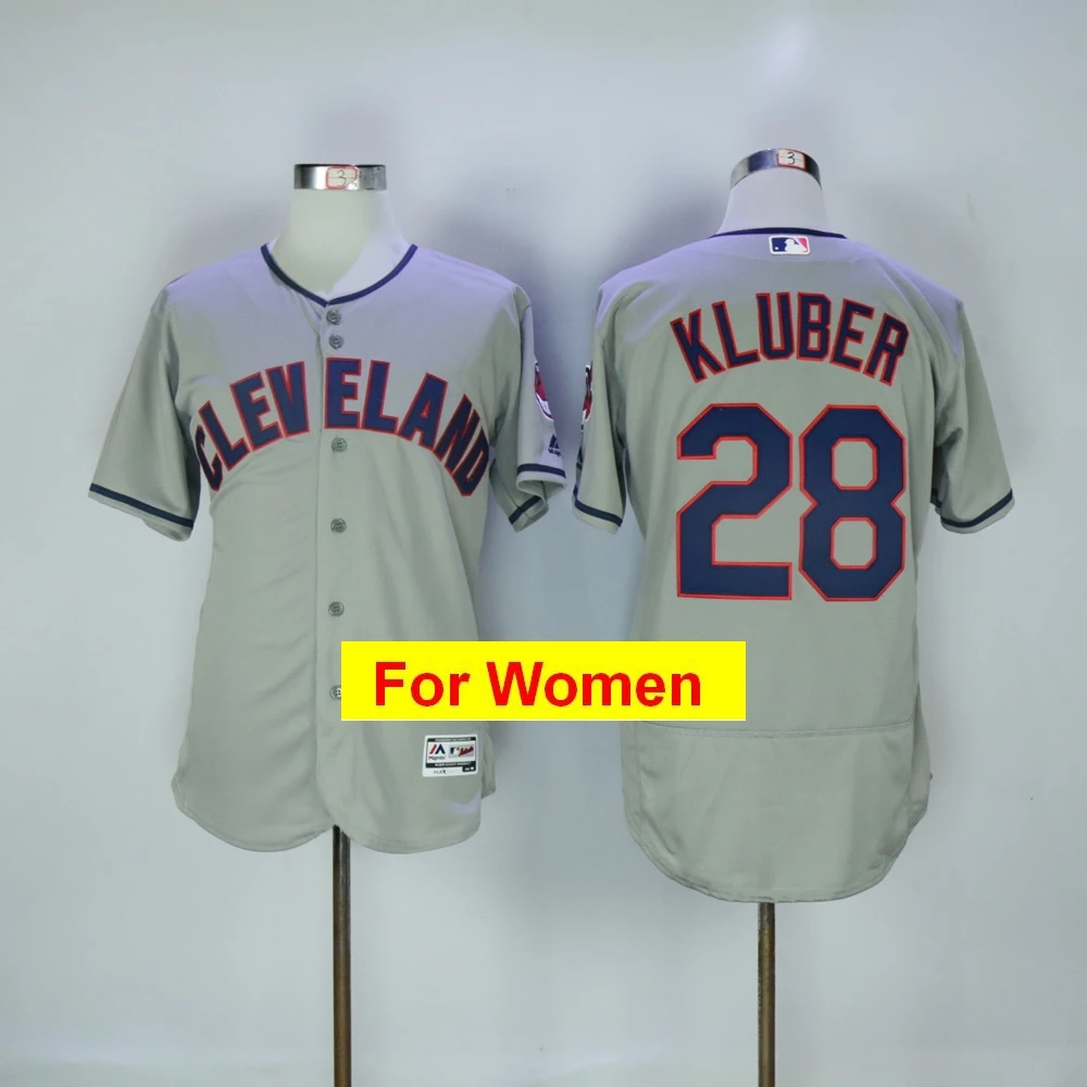 Серебристый Женщины Кливленд Франсиско Линдор Jim Thome Corey Kluber Jason Kipnis FLEX& Cool base-плеер Джерси - Цвет: Серебристый