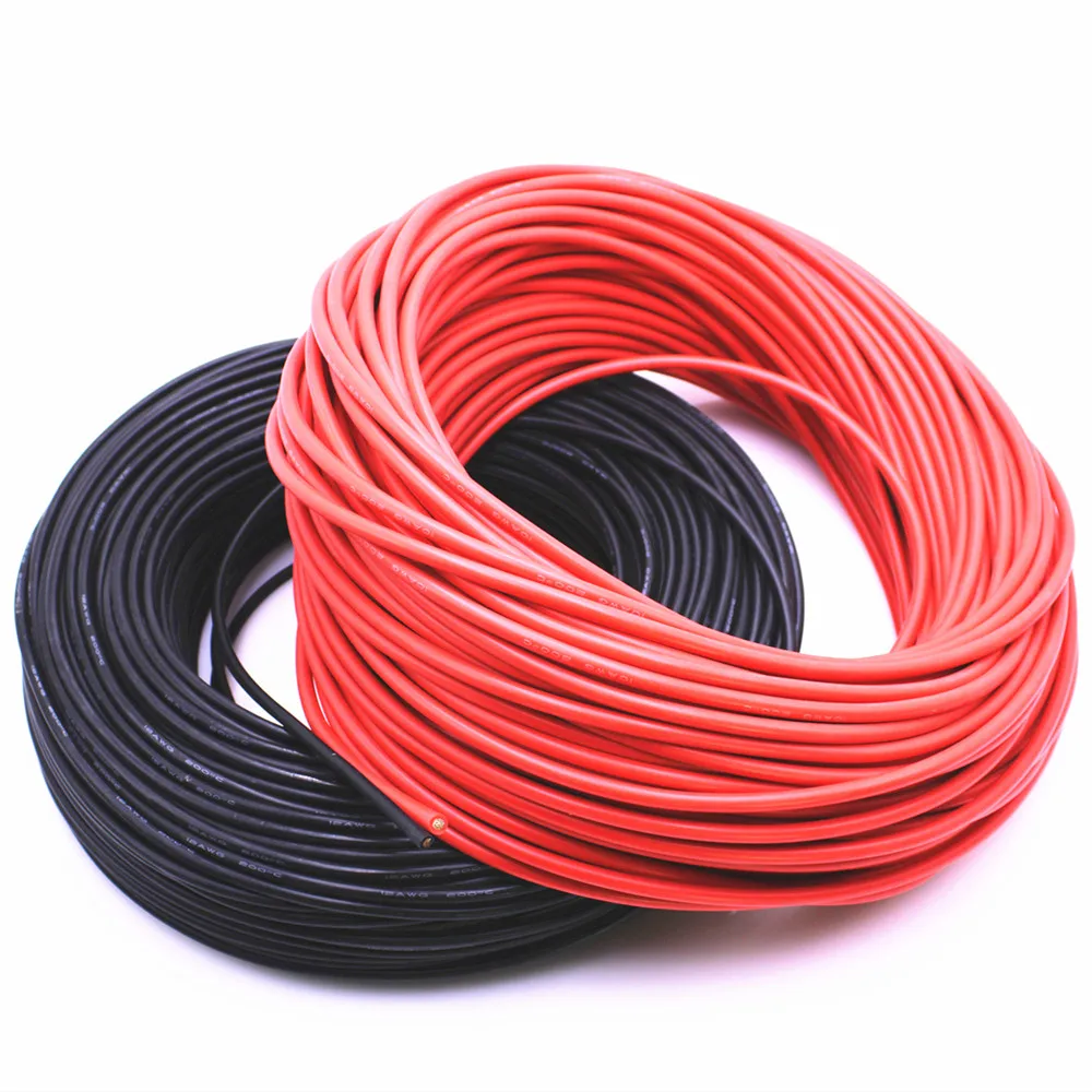 

AWG 22# Silicone Line. Red line 5 meters and Black line 5meters Extension LED Strip Cable Red Black Wire Electric Extend Cord