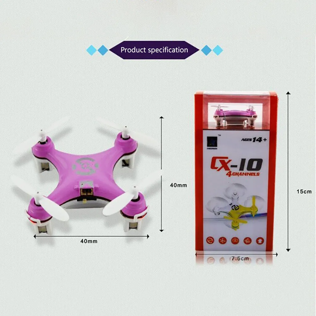 Cheerson Cx10 Мини 2,4g 4ch 6-осевой светодиодный 3d прокатки эффект Квадрокоптер с дистанционным управлением Chengxing Cx-10 мини-Квадрокоптер зеленый БПЛА дистанционного управления