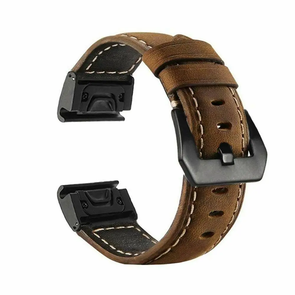 

For Garmin Fenix 5x 5 3 3HR GPS smart watch 20mm 26mm quick fit strap Sport Genuine Leather Bracelet band For Forerunner 935 945