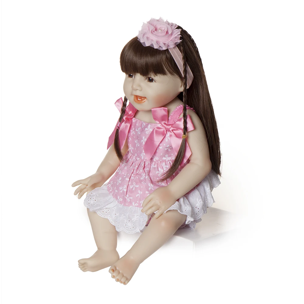 1" 48 см полная кукла для волос кукла Bebe Reborn гладкая виниловая кукла для тела Reborn мягкая силиконовая кукла Reborn Детские куклы игрушки