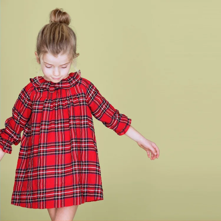 

Girls Autumn And Winter 2019 New Style Pattern Long-sleeved Dress Children Red Lace Skirt Palace Style Princess