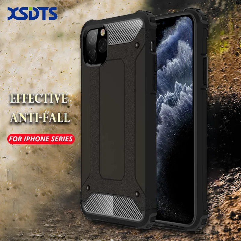 XSDTS чехол для iPhone 11 Pro X XR XS Max 7 8 6 Plus 6S 5 5S SE Armor противоударный Гибридный Жесткий ПК