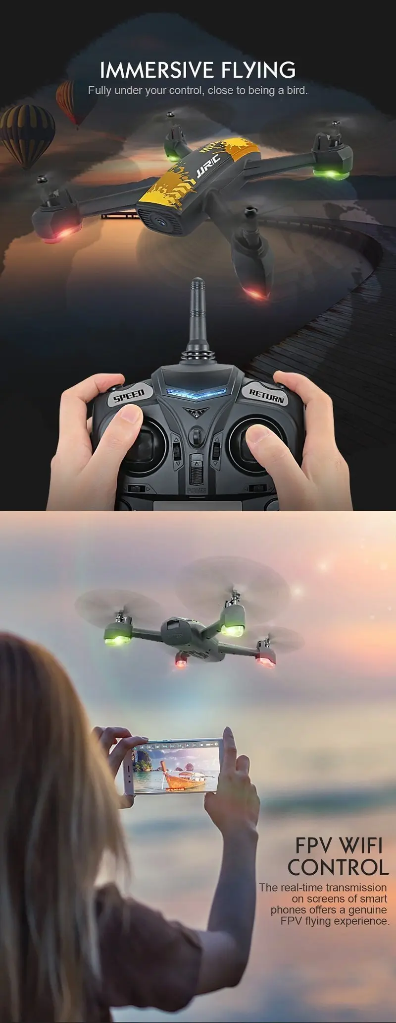 JJR/C JJRC H55 трекер Wi-Fi FPV с удержанием высоты 720P HD камера gps приложение управление камуфляж Радиоуправляемый Дрон Квадрокоптер RTF ZLRC