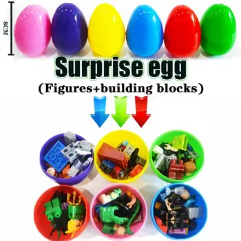

Easter Surprise Egg Kids Toy With building block figures toys Educational Plaything Open Egg Toys For Child Gift Single Sale