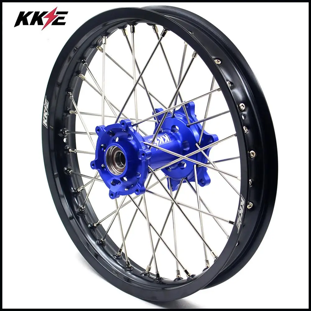 KKE 21& 19 MX диски для велосипеда грязи Набор для HUSABERG FE FC 250 450 550 2004- синие ступицы