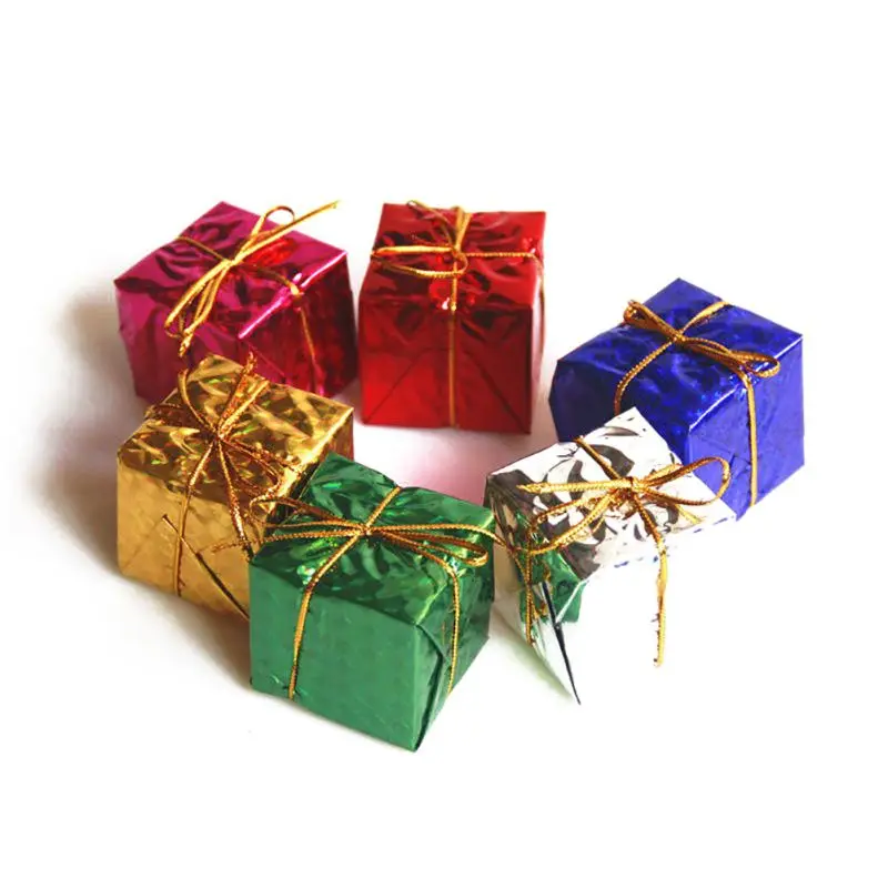 12 шт. подарки на рождественскую елку декоративные Подвески Красочные Блестки подарочные пакеты подарки на рождественскую елку