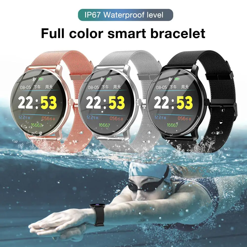 

R88 Fashion Smart Bracelet Round Screen Bluetooth Step Heart Rate Blood Pressure Oxygen Sleep Monitoring Detection Reminder #CO