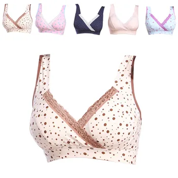 

Women's Dot Pattern Underwire Bras Soft Lace BreastFeeding Maternity Nursing Bra for Feeding sleep bra Clothes for pregnant