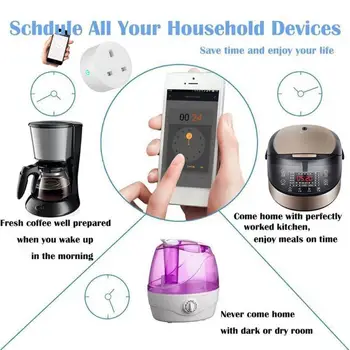 

Smart Wireless Socket Power Control Plug Statistics WiFi Outlet Switch UK Plug Timing Outlet Google Voice APP Control TXTB1