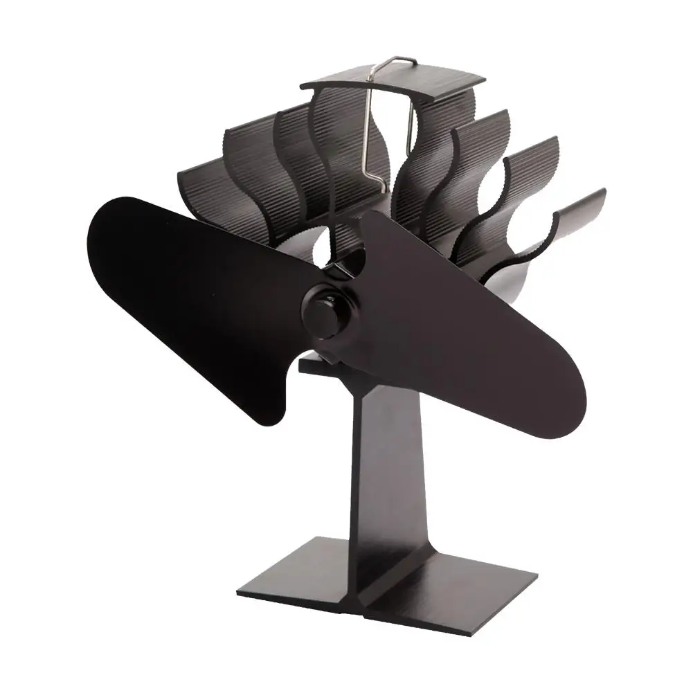 

2 Blade Household Heat Powered Stove Fan Log Wood Burner Eco Friendly Quiet Home Fireplace Fan Heat Distribution Fuel Saving