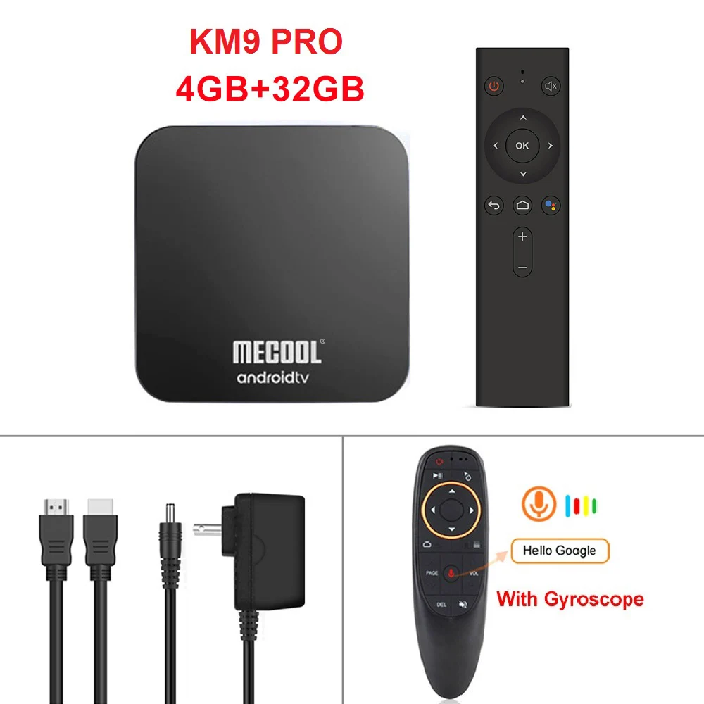 KM9 PRO 4G32G G10 MECOOL KM3 ТВ Android tv Google Сертифицированный Android 9,0 ТВ приставка 4 Гб 64 Гб 128 ГБ Amlogic S905X2 4K 5G Dual Wifi BT4.0 KM9 PRO 4G 32 ГБ - Цвет: KM9 PRO 4G32G G10