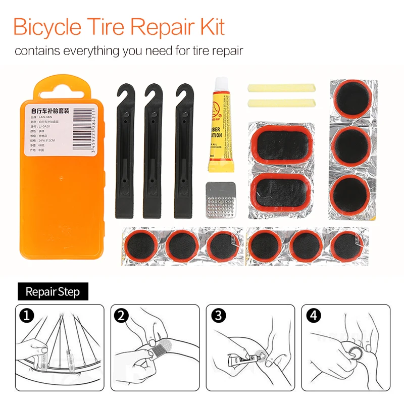 

Mountain Bike Bicycle Repair Tools Cycling Flat Tire Repair Rubber Patch Glue Lever Set Tire Fix Kit Mender ciclismo Accessories