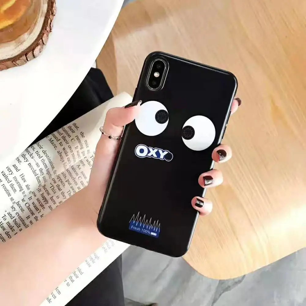 6 Забавный 3D чехол для телефона с изображением печенья для iphone 11 pro Max XR XS MAX X Мягкий силиконовый чехол с большими глазами Чехол для iphone 7 8 6s 6 plus coque - Цвет: 6