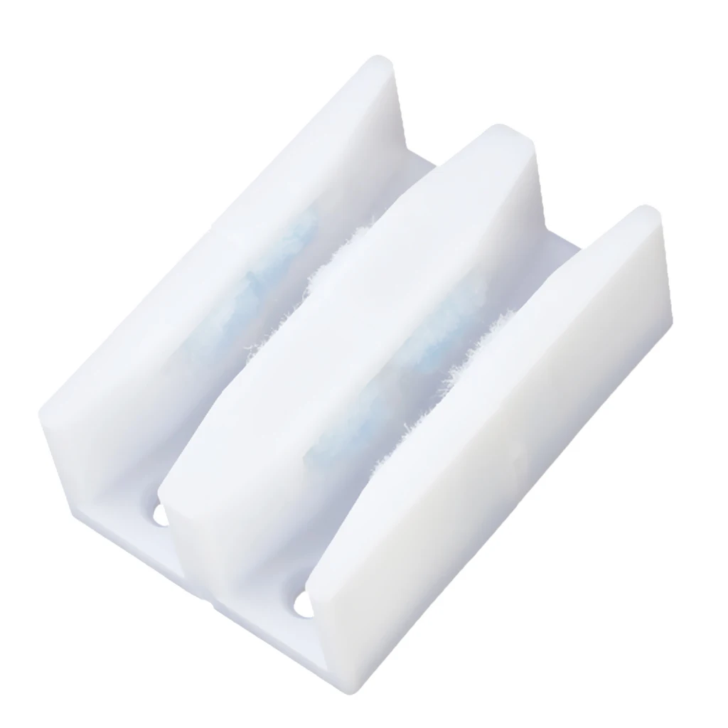 Solid ABS 1-4/5 inch Wide Sliding Shower Door Bottom Guide White