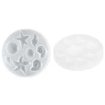 

1Pcs Round Silicone Mold Diy Jewelry Pendant Mould & 1Pcs Starfish Shell Shape Silicone Mold Diy Pendant Earrings Making