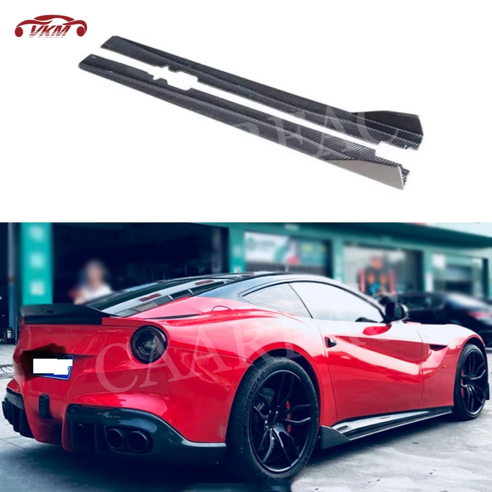Карбоновое волокно DM боковая поверхность фартуки чехол для Ferrari F12 Berlinetta 2013- Боковой бампер протектор