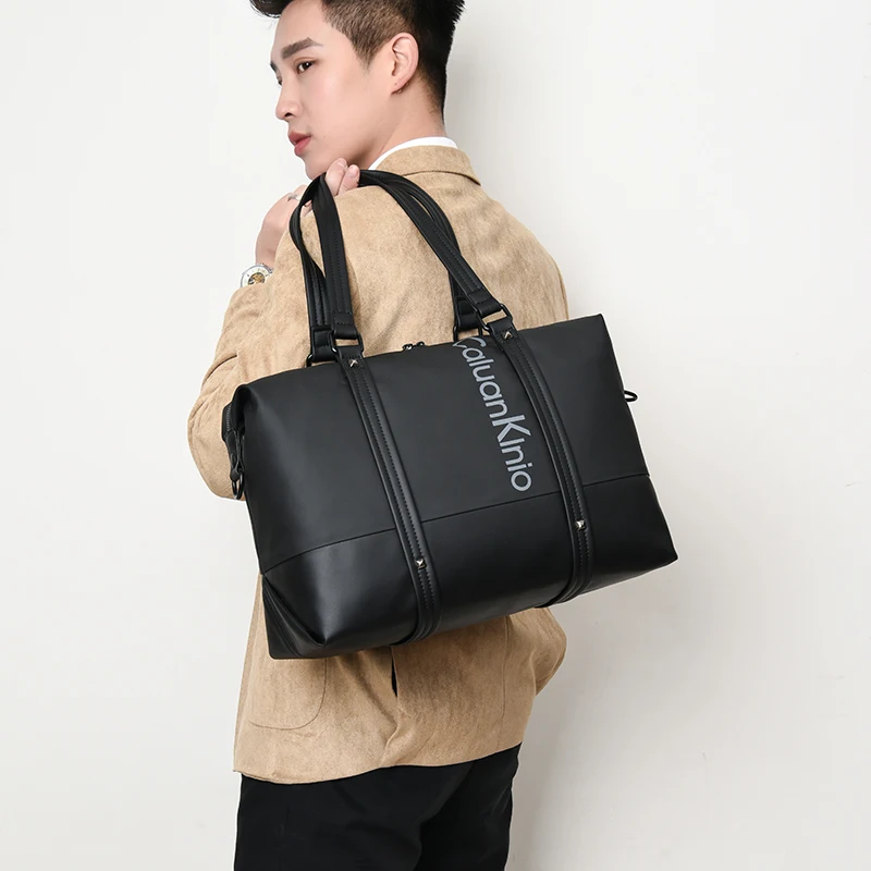 

YILIAN unisex waterproof duffel bag large capacity PU portable duffel bag multi-functional shoulder bag